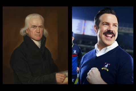 When second thoughts emerge, Francis Asbury, who embarked on his historic journey 250 years ago, and Ted Lasso, the main character of the popular Apple TV+ series, give insight into dealing with doubt.  Canva image by United Methodist Communications with photos from the National Portrait Gallery and Apple+ Press.