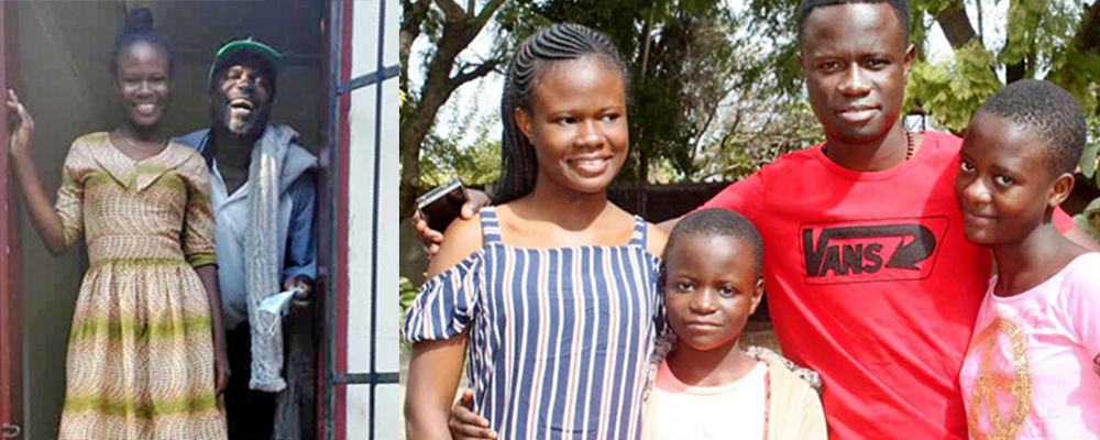 Mellan Nyagato poses with her late father, Enock, who died of COVID-19 in July 2020 and with her siblings in Harare, Zimbabwe. Photo courtesy of Mellan Nyagato.