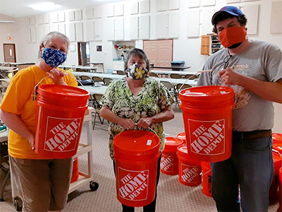 Coleman Faith United Methodist Church became a hub for supplies, like UMCOR Cleaning Kits, and volunteers arriving in the area to muck-out homes. An UMCOR grant of $10,000 supported the work of Early Response Teams. ~ Facebook/Coleman Faith UMC
