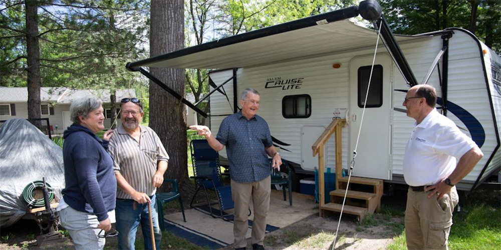 Bishop David Bard and other Michigan Conference Disaster Recovery leaders visited the Great Lakes Bay Region in July 2021 to hear case managers and survivors talk about long-term recovery from the catastrophic Tittabawassee River flood in May 2020. ~ mic photo/Mark Doyal