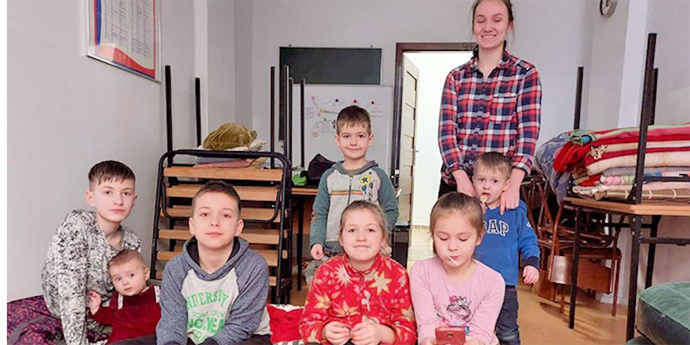 Refugees from Ukraine, mostly women and children, take shelter at the United Methodist Church in Warsaw, Poland. ~photo courtesy of the Rev. Slawomir Rodaszynski