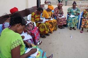 Female pastors take notes during a 2018 training at the Oriental and Equator Annual Conference in Kisangani, Congo. Photo by Judith Osongo Yanga, UM News.