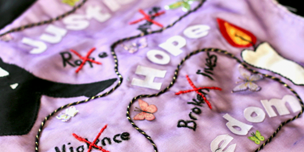 Carrying women’s stories of survival and hope, Waterfall of Solidarity and Resistance makes its way to WCC 11th Assembly. Photo courtesy of WCC.