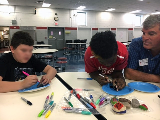Bernie Sharkey, far right, mentors kids through an outreach at St. Mark's UMC in Murfreesboro, TN. Photo provided by Bernie Sharkey