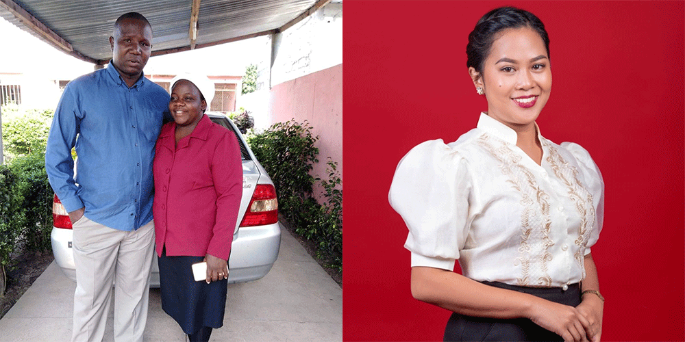 World Communion Scholars Jorge Saiete with his wife Sandra in Mozambique and Sarah Bless Sanchez-Maddela . Photo courtesy of Saiete and Sanchez-Maddela.