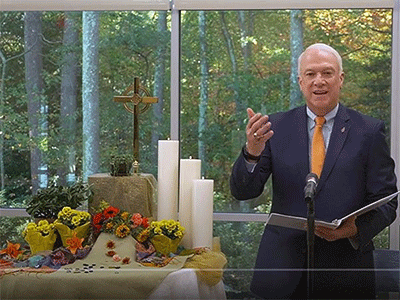 New York Conference Bishop Thomas Bickerton, Council of Bishops president, opens the special session of the Northeastern Jurisdictional Conference on Oct. 15. The jurisdictional conference met online to decide how many new bishops to elect when it and the four other jurisdictions hold bishop elections across the U.S., starting Nov. 2. Screengrab courtesy of the Greater New Jersey Conference via YouTube by UM News.