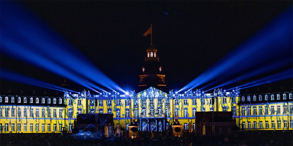 A light show at Karlsruhe Palace was among the cultural attractions enjoyed by participants at the World Council of Churches' 11th Assembly in Karlsruhe, Germany. Photo by Mike DuBose, UM News
