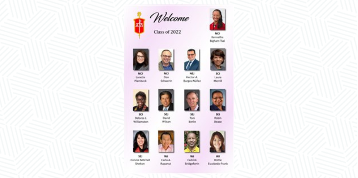 The thirteen newly elected bishops of The United Methodist Church listed in order of their jurisdictions. Photo by the Council of Bishops