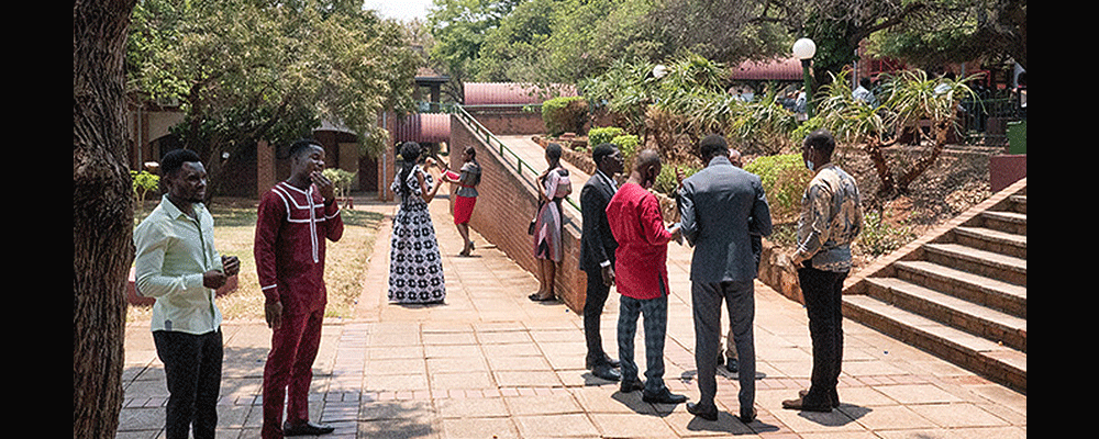 Africa University students visit following worship at the Kwang Lim Chapel. Africa University’s 28th graduating class included 712 graduates from 18 African countries. Of the more than 11,000 alumni since the first graduating class in 1994, more than 90 percent are in leadership roles on the continent of Africa, said Jim Salley, president and chief executive officer of Africa University (Tennessee) Inc. Photo by Kathy L. Gilbert, UM News.