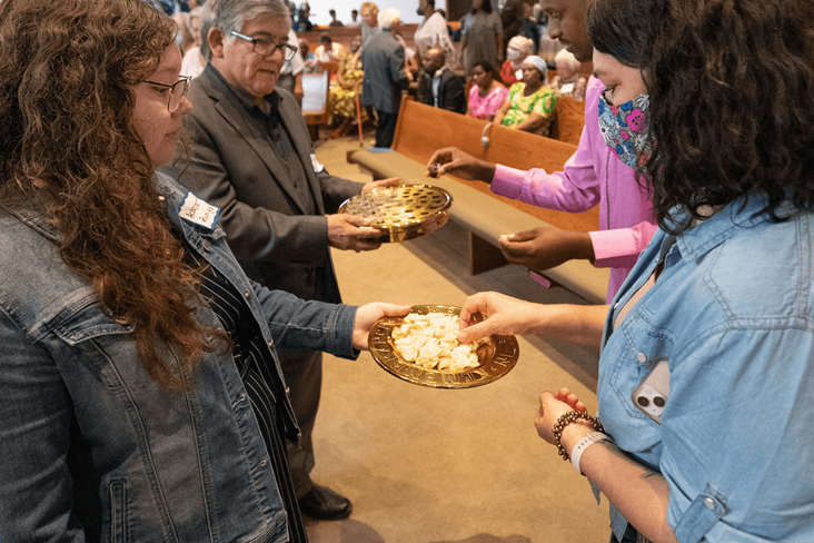Hillcrest United Methodist Church in Nashville, Tennessee, celebrates 2022 World Communion Sunday with a Festival of Nations event and worship service. Photo by Mike DuBose, UM News.