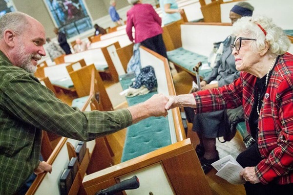 United Methodists share tips on how to offer radical hospitality and help guests feel accepted and safe as they seek to find new church homes after their congregations voted to disaffiliate from the denomination. Photo at McKendree UMC, Nashville, Tenn. Photo by United Methodist Communications