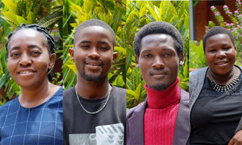 (from left to right) Glory Kuhtural, Zaqueu Antonio, Nyamongo Nyachiro and Brenda Makonyere)