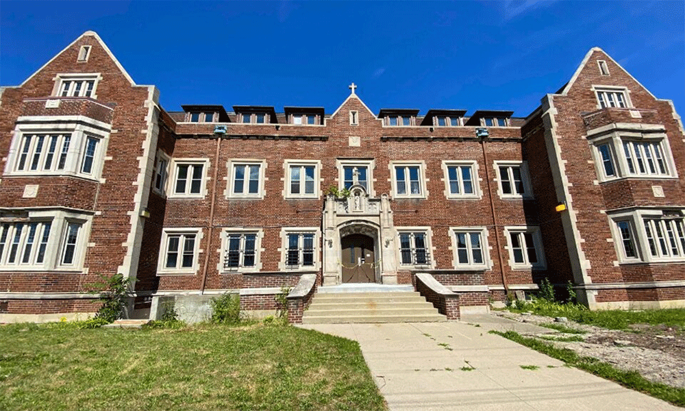 The Fox Family Center was once a convent for the Adrian Dominican Sisters, a group of Roman Catholic nuns. The historic character of the building has been preserved in the renovation. ~ photo courtesy Rev. Mary Hagley