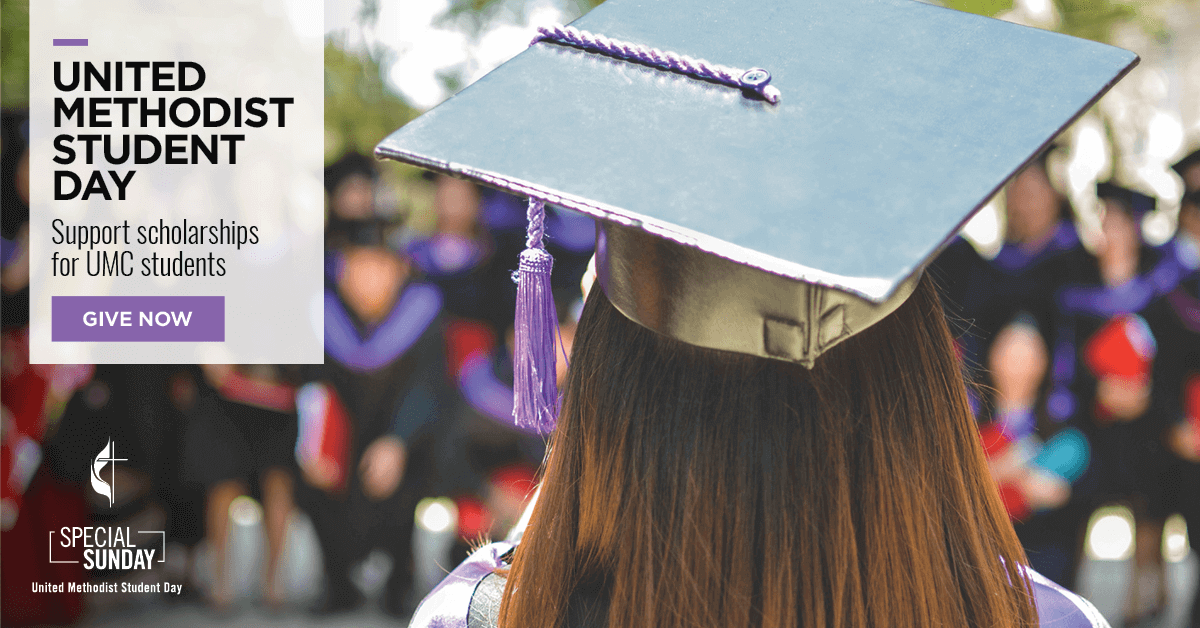 Ad for United Methodist Student Day, United Methodist Communications.