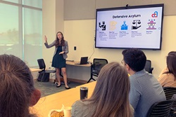 Katie Taylor, legal director for Neighbors Immigration Clinic in Lexington, Ky., leads an “Asylum 101” workshop for members of the community who work with immigrants. Kentucky is among the top states for refugee resettlement in the U.S. The clinic is part of the Immigration Law and Justice Network, a United Methodist ministry that provides low-cost legal services to immigrants. Photo by Joey Butler, UM News.
