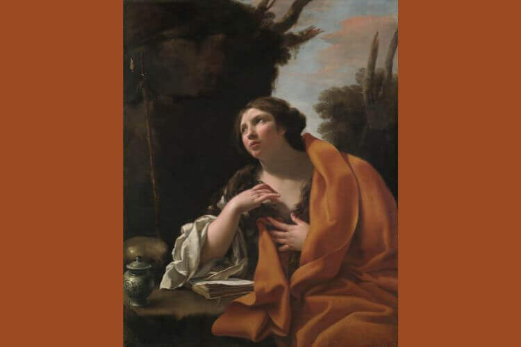 Saint Mary Magdalen, courtesy of the Cleveland Museum of Art, via Canva. By Simon Vouet (French, 1590-1649)