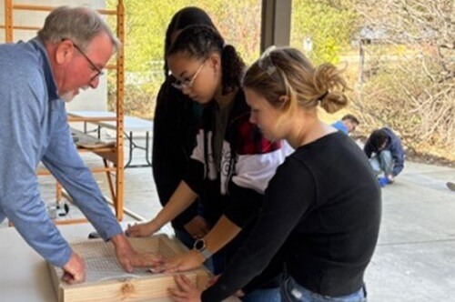 Students from Claremont UMC in California built sifters to help families sift through the ashes of their homes after the devastating wildfires in 2025. Courtesy of Cal-Pac Conference
