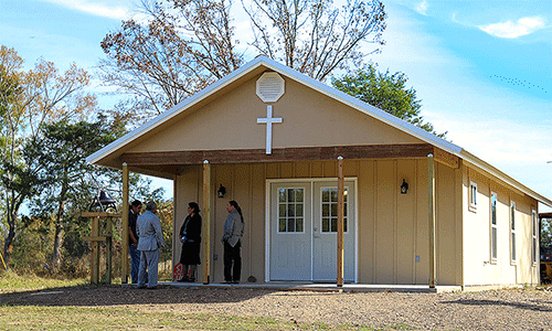 Good Springs Native American Church in Oklahoma City, one of the projects Wayne UMC from Eastern Pennsylvania worked on, now totally reconstructed. PHOTO: COURTESY OF OIMC.