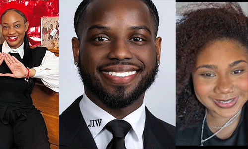 (from left to right) Ms. Kamille Whaley, Mr. Joshua Williams and Ms. Myshelle Simmons.