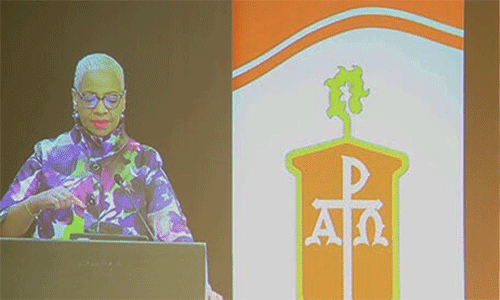 In her presidential address, Council of Bishops President Tracy S. Malone outlines the challenges facing United. Photo by Paul Gómez, United Methodist Communications.
