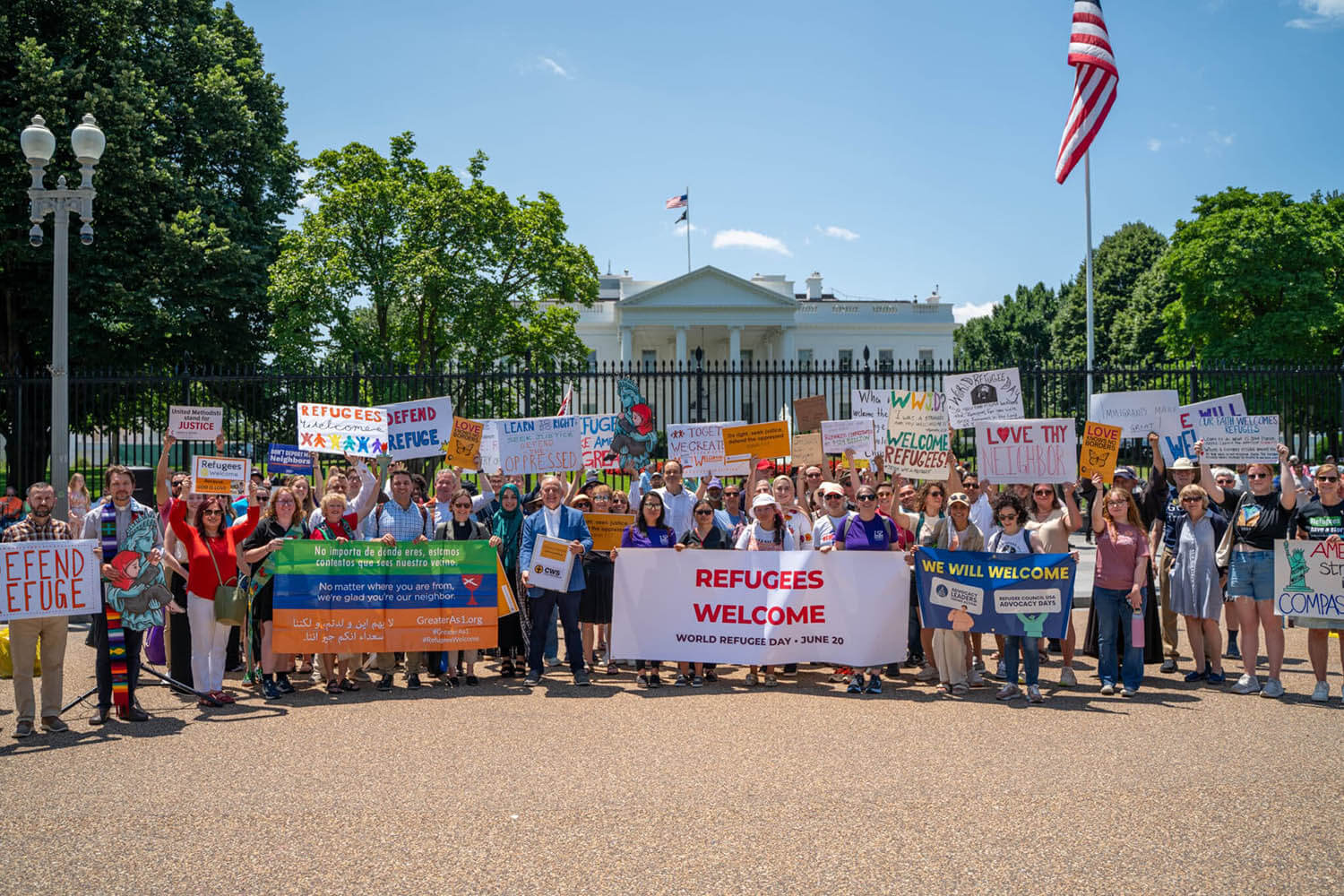 Manifestación ecuménica frente a la Casa Blanca en el Día Mundial de las Personas Refugiadas 2025. Foto cortesía del Servicio Mundial de Iglesias.