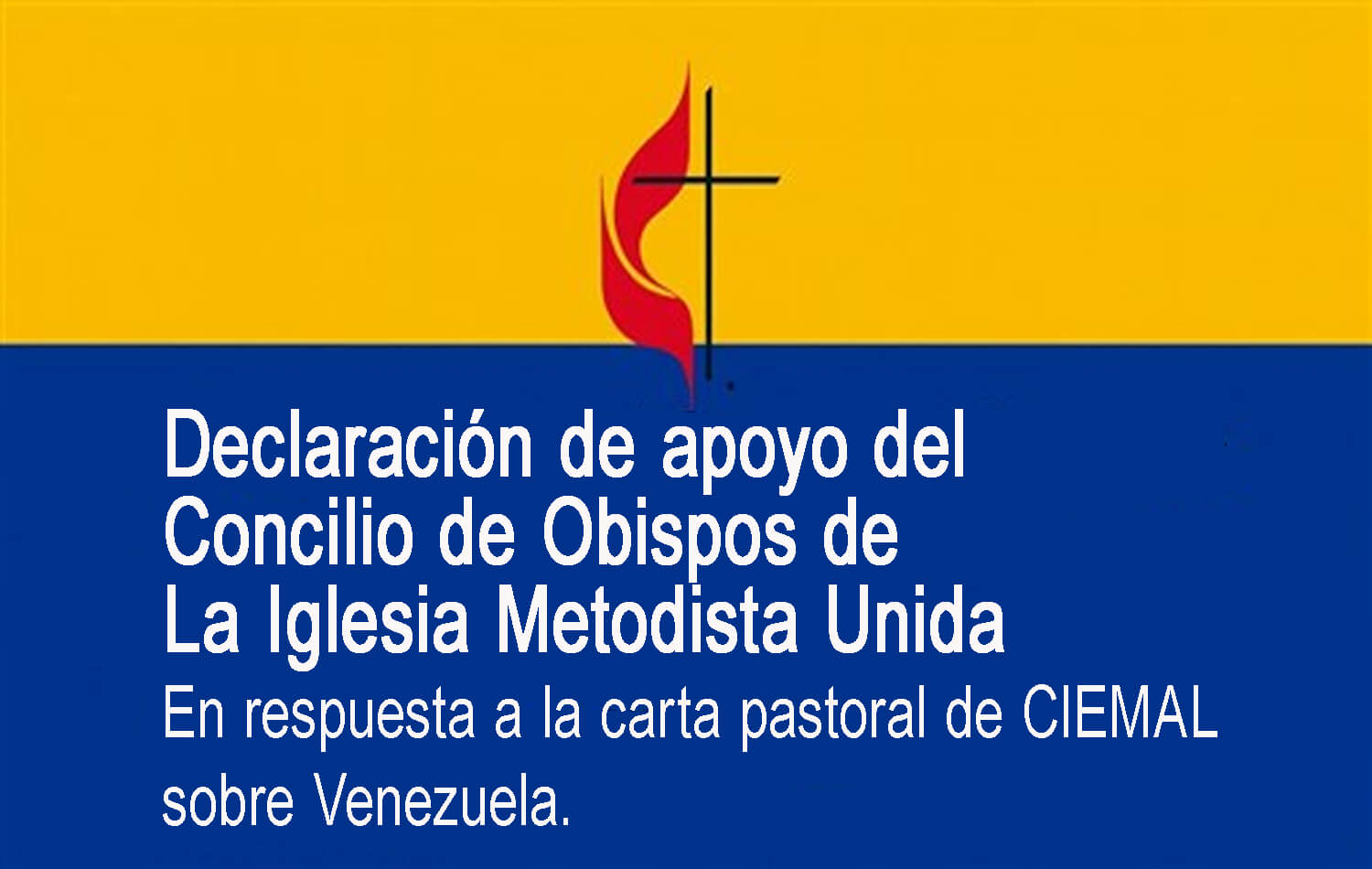 El Concilio de Obispos/as de la Iglesia Metodista Unida expresó su solidaridad con los obispos de América Latina y el Caribe ante la crisis en Venezuela. Condenó la acción militar de Estados Unidos y toda forma de violencia. Además, llamó a la oración y a una salida pacífica al conflicto. Ilustración original cortesía del COB. Versión en español Rev. Gustavo Vasquez, Noticias MU