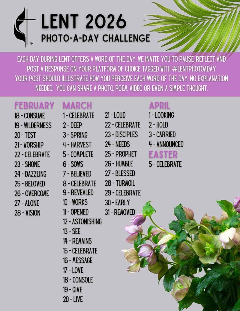You're invited to our Lent 2026 photo-a-day practice