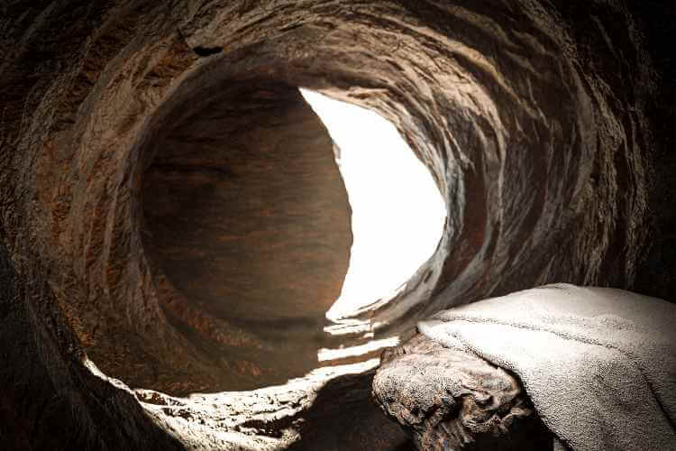 Empty tomb at Easter