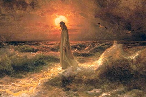 Jesus walks on water