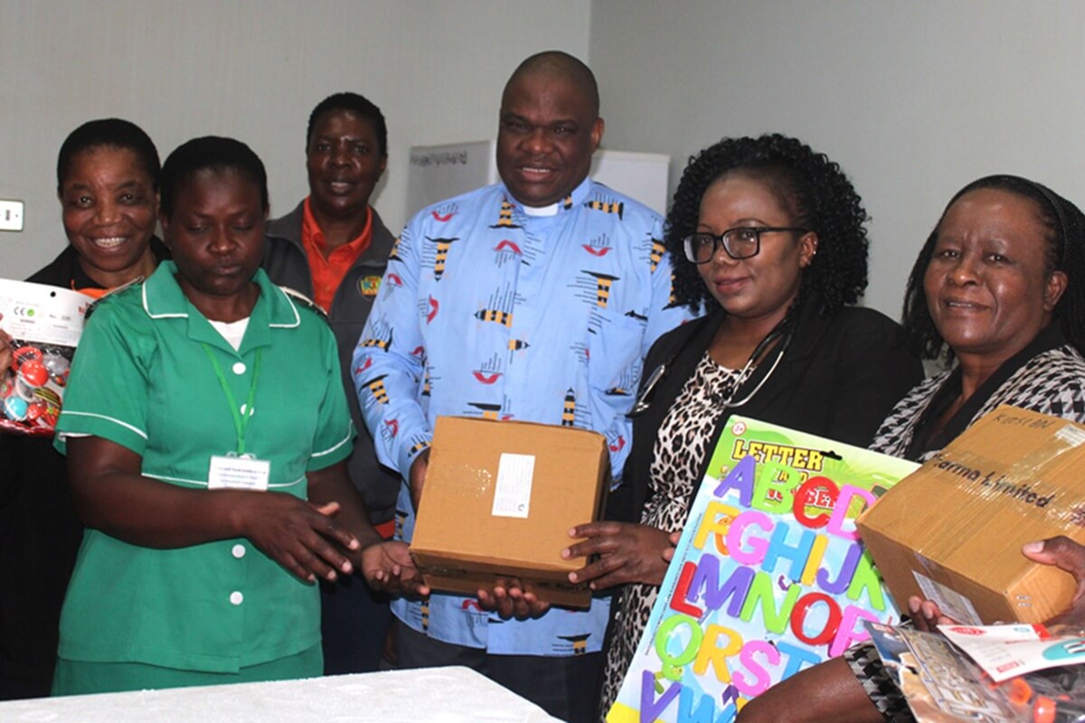 The United Methodist Church Harare East District Laity visit Parirenyatwa Group of Hospitals’ Ward A4, the only pediatric cancer ward in Zimbabwe, to deliver food, toys, and medication.